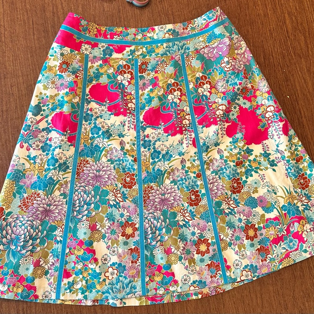 🌸 Cambia Floral A-Line Skirt 30” Waist Fully Lined